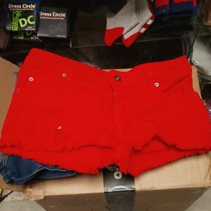 Size 27 Red Daisy Duke Jean Shorts